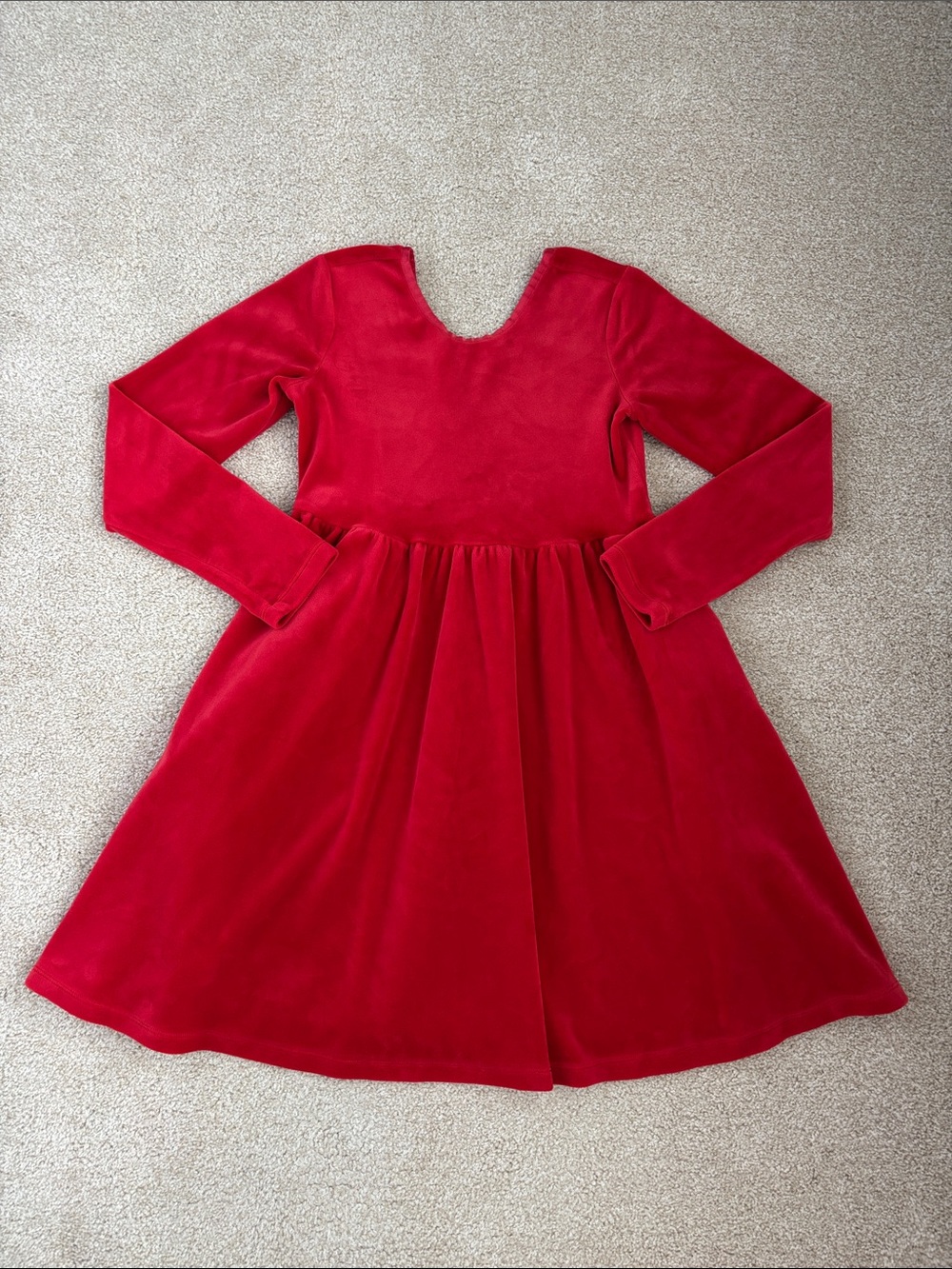Hanna Andersson red Velour Super Soft Skater Dress, size 140 (10)